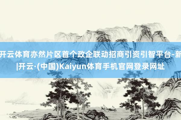 开云体育亦然片区首个政企联动招商引资引智平台-新|开云·(中国)Kaiyun体育手机官网登录网址