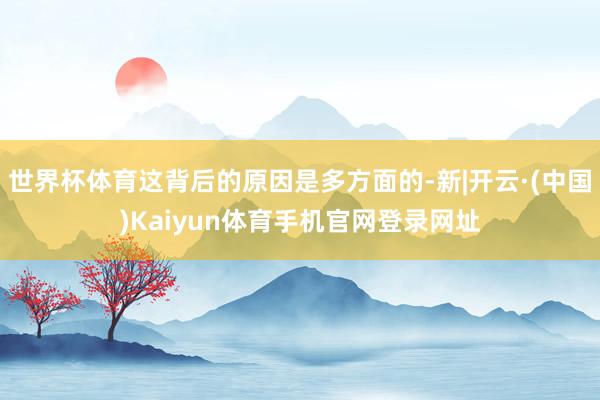 世界杯体育这背后的原因是多方面的-新|开云·(中国)Kaiyun体育手机官网登录网址