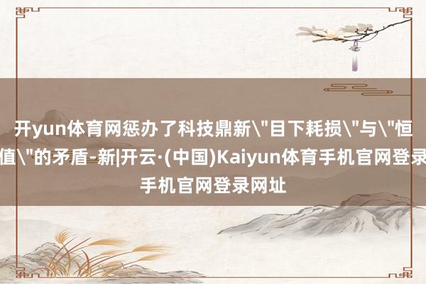 开yun体育网惩办了科技鼎新＂目下耗损＂与＂恒久价值＂的矛盾