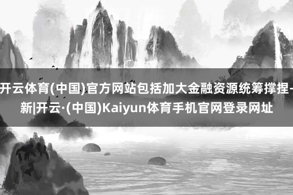 开云体育(中国)官方网站包括加大金融资源统筹撑捏-新|开云·